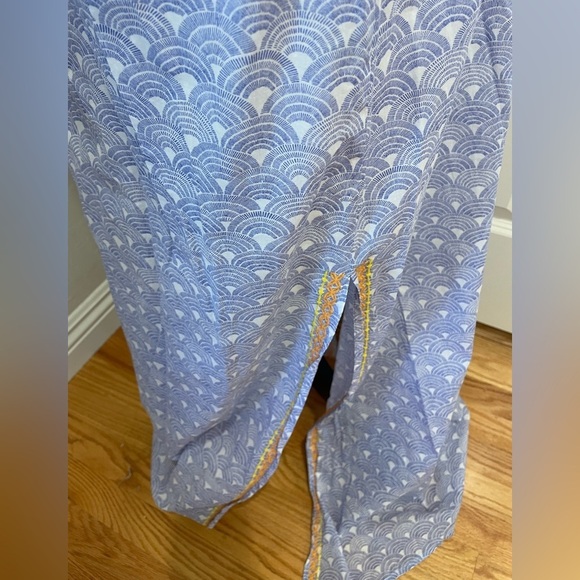 Tori Richard Cotton Dress with Double leg Slit and Built in Short Slip Large - Picture 4 of 13